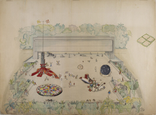 Lina Bo Bardi / Preliminary Study – Practicable Sculptures for the Belvedere at Museu Arte Trianon, 1968. Credit line: Doação Instituto Lina Bo e P.M. Bardi, 2006. Cortesia de MASP. Lina Bo Bardi / Preliminary Study – Practicable Sculptures for the Belvedere at Museu Arte Trianon, 1968. Credit line: Doação Instituto Lina Bo e P.M. Bardi, 2006. Cortesia de MASP.